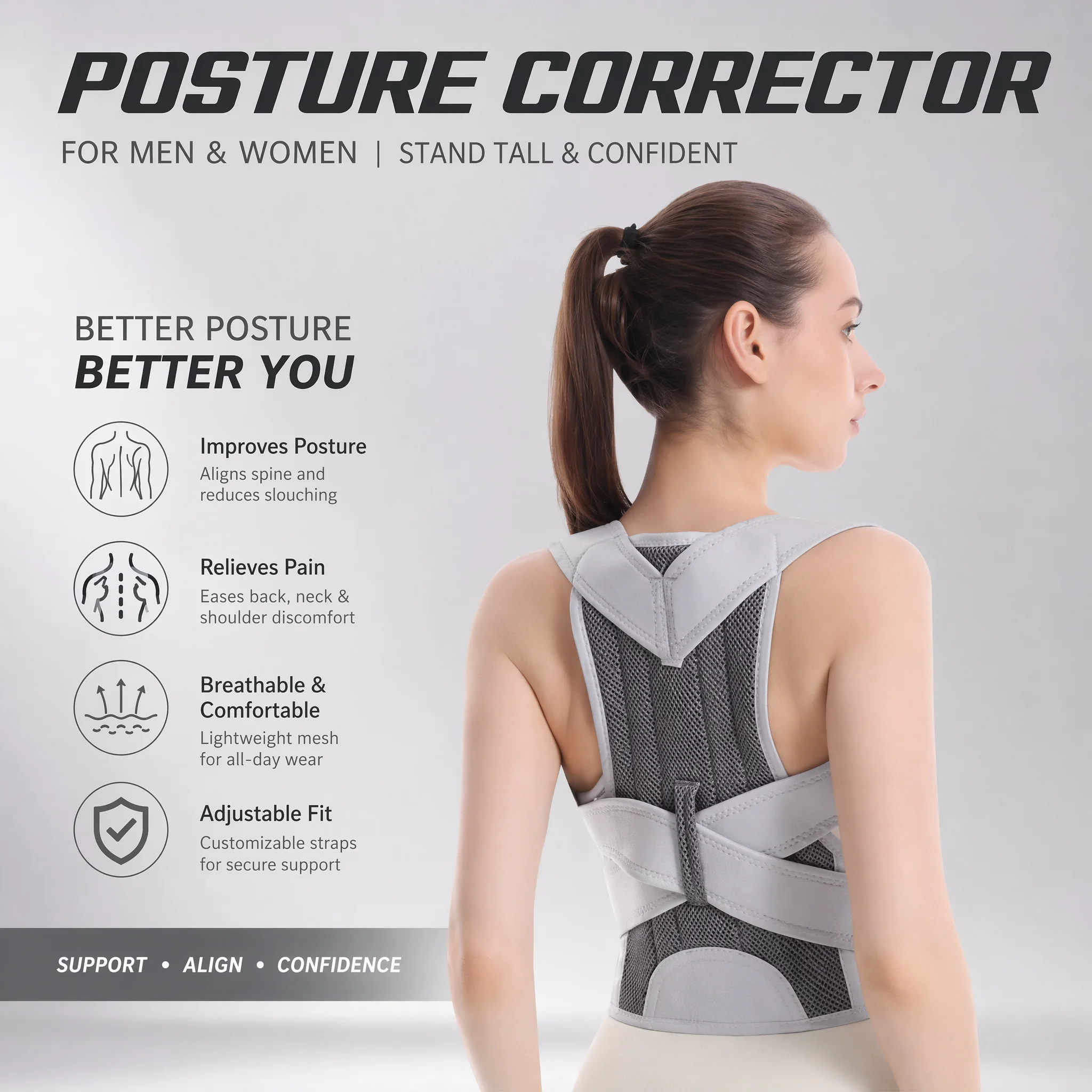 Posture Pole Corrector - New Design Humpback Girdle Keel Upper
