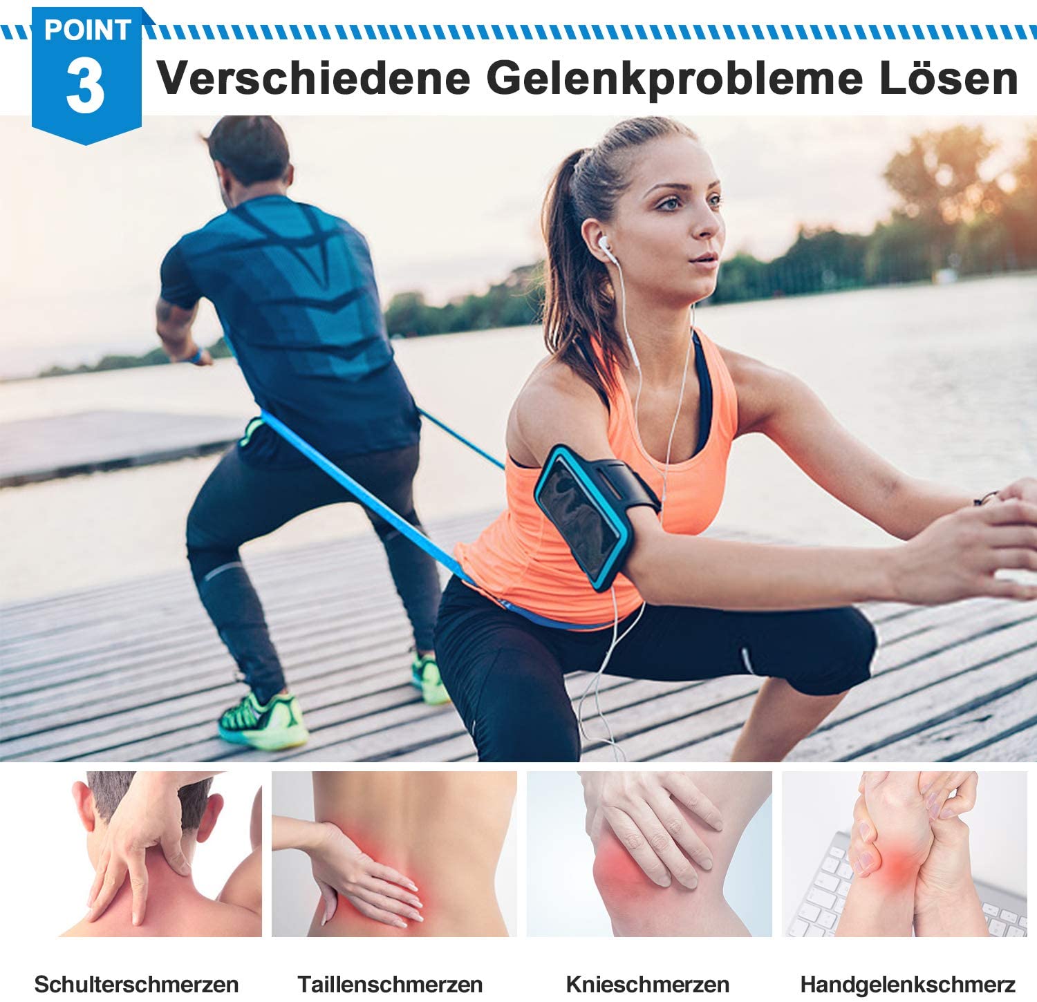 Elastic Fitness Bands 3Pcs Res - Pilates Yoga Board recension och pris