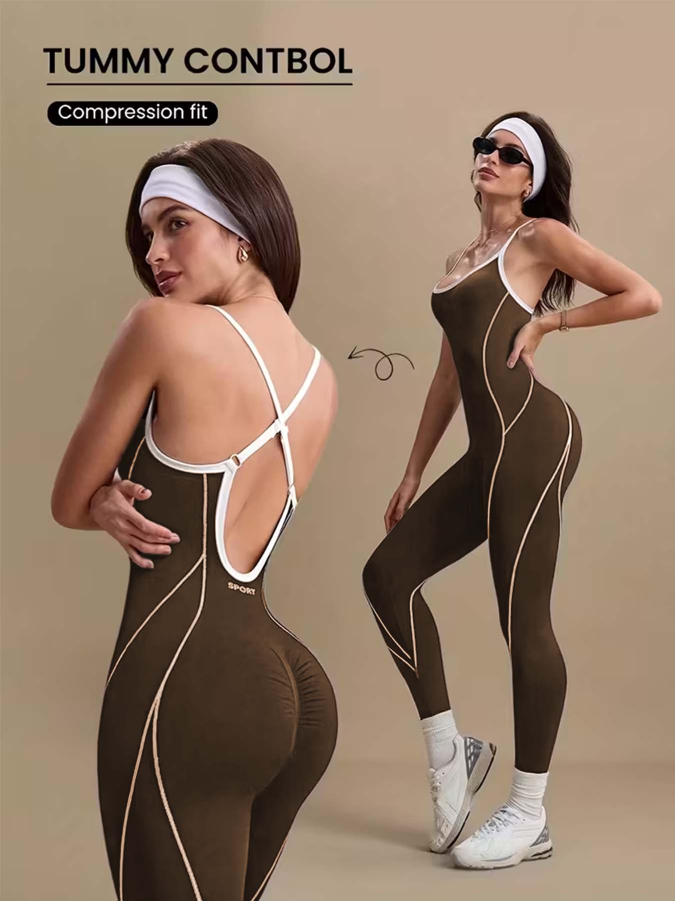 Women's Brown Tummy Control Yo - Pilates Ankle Strap recension och pris