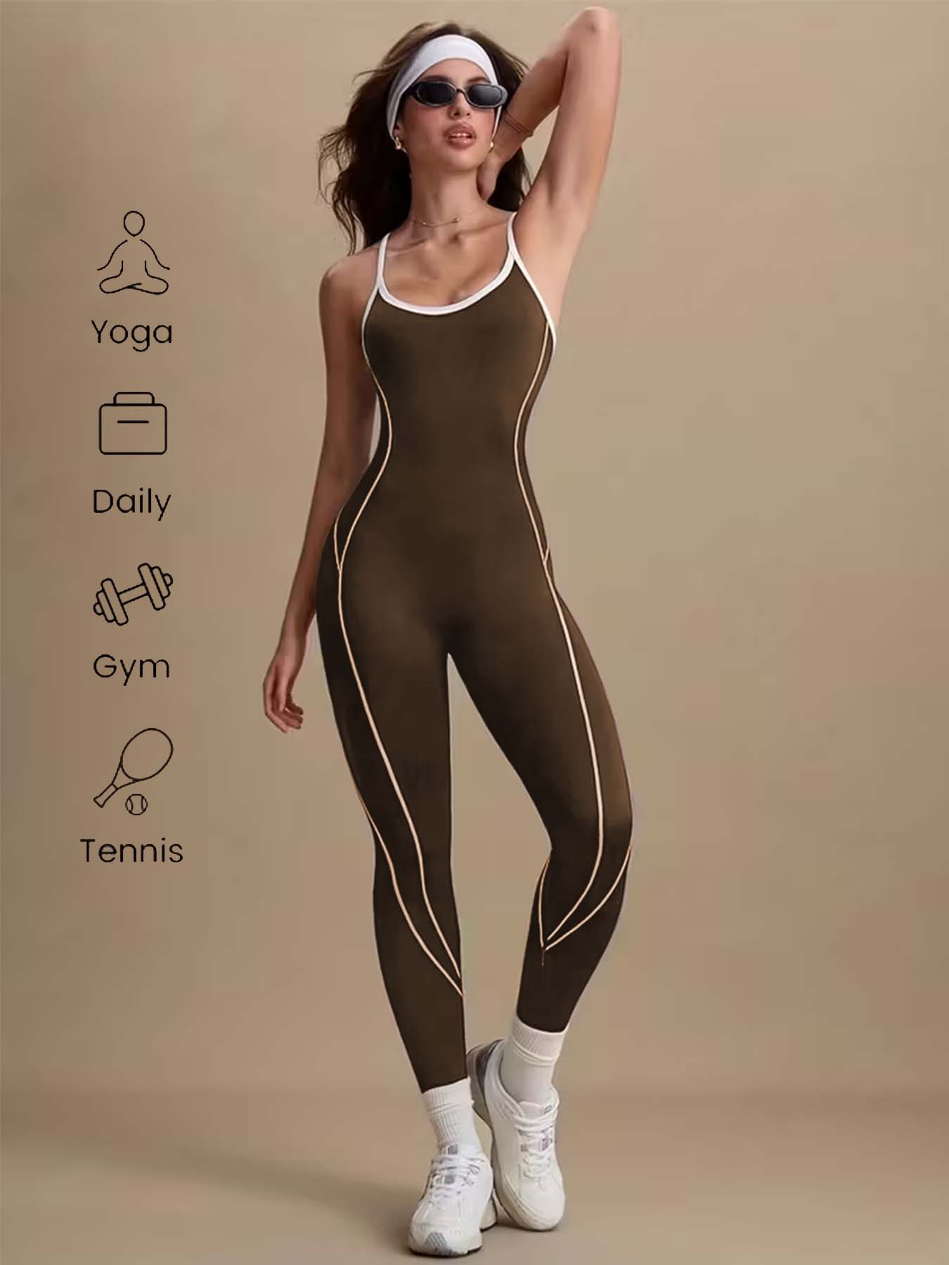 Women's Brown Tummy Control Yo - Pilates Ankle Strap recension och pris