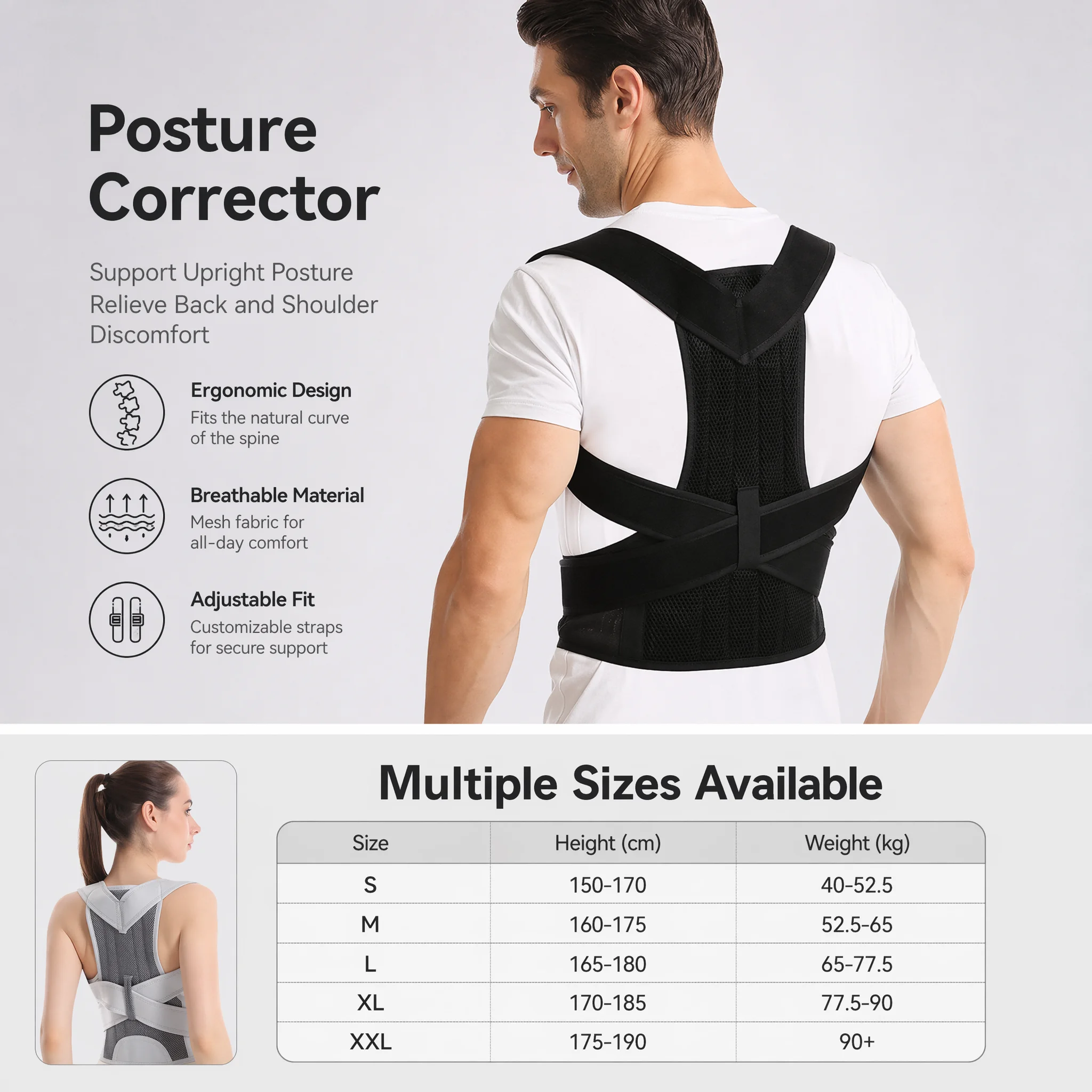 Adjustable Posture Corrector B - Posture Pole Corrector recension och pris