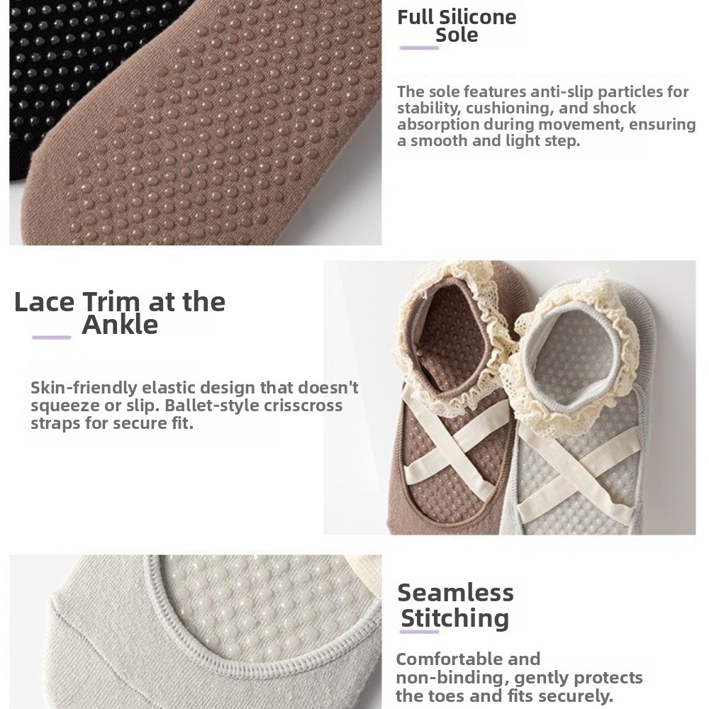 New Non Slip Yoga Socks Lace T - Pilates Ankle Strap recension och pris